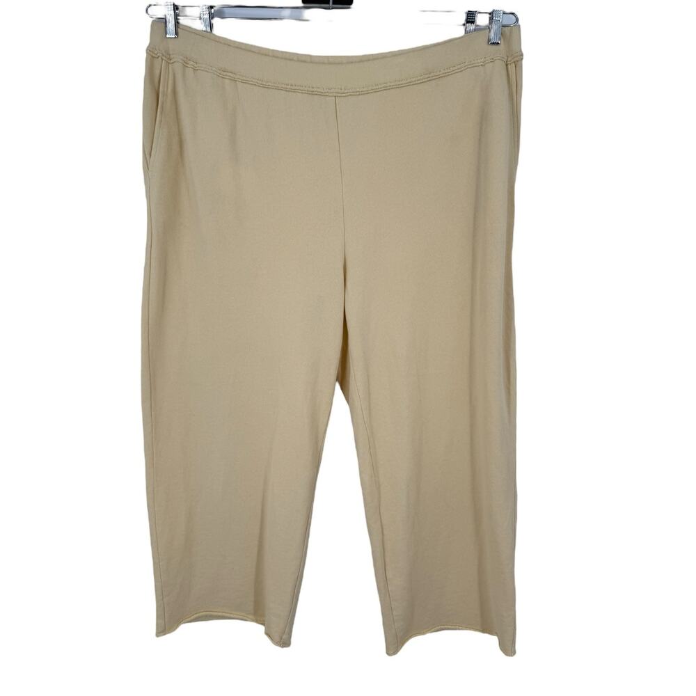 Eileen Fisher pants lightweight organic cotton terry straight yellow size 2X